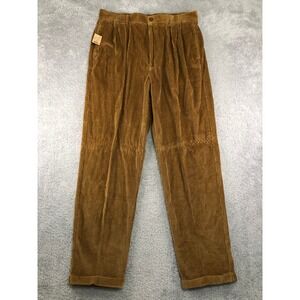 VTG Le Collezioni Structure Corduroy Pants Men 38x34 Brown NWT Pleated Wide Wale